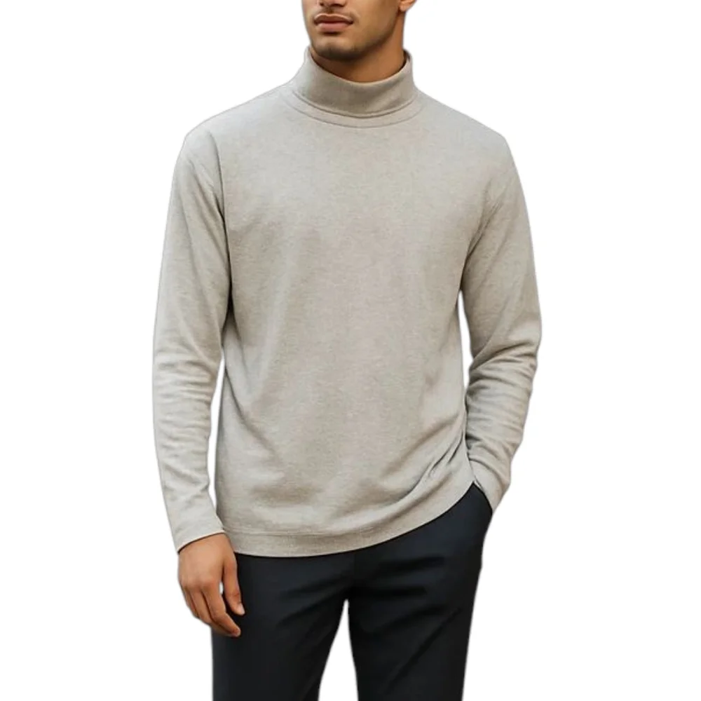 H&M Light Grey Knit Turtleneck Sweater - Size US L